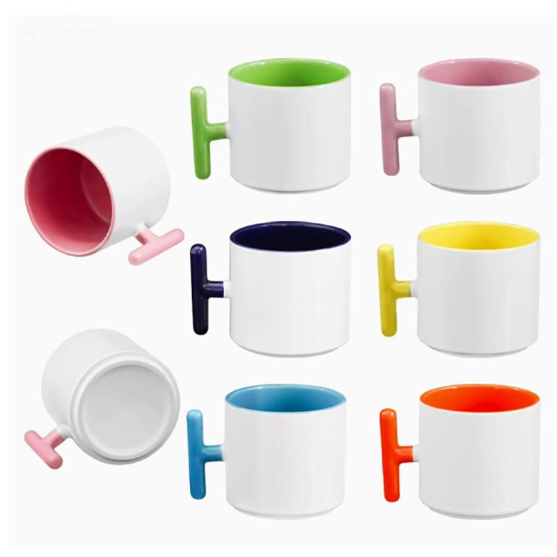Sublimation Mug White - แก้วเซรามิคทรงตัวที 2 ชิ้น สำหรับงานซับลิเมชั่น แก้วกาแฟ แก้วชา