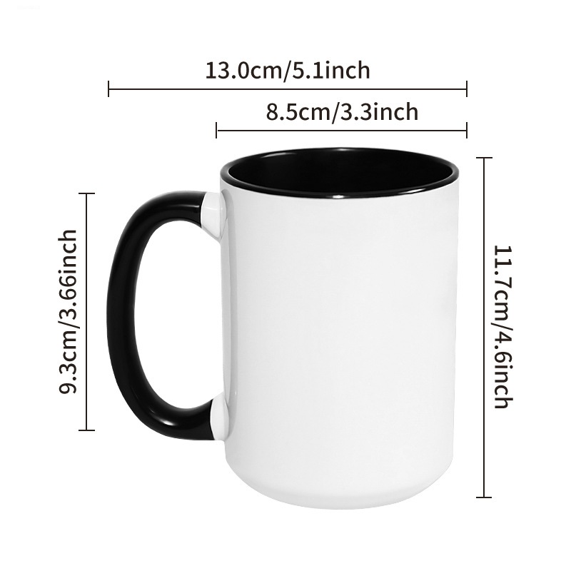 Sublimation Mug White - แก้วเซรามิกขนาดใหญ่ 450 มล. 15 ออนซ์ แก้วกาแฟ
