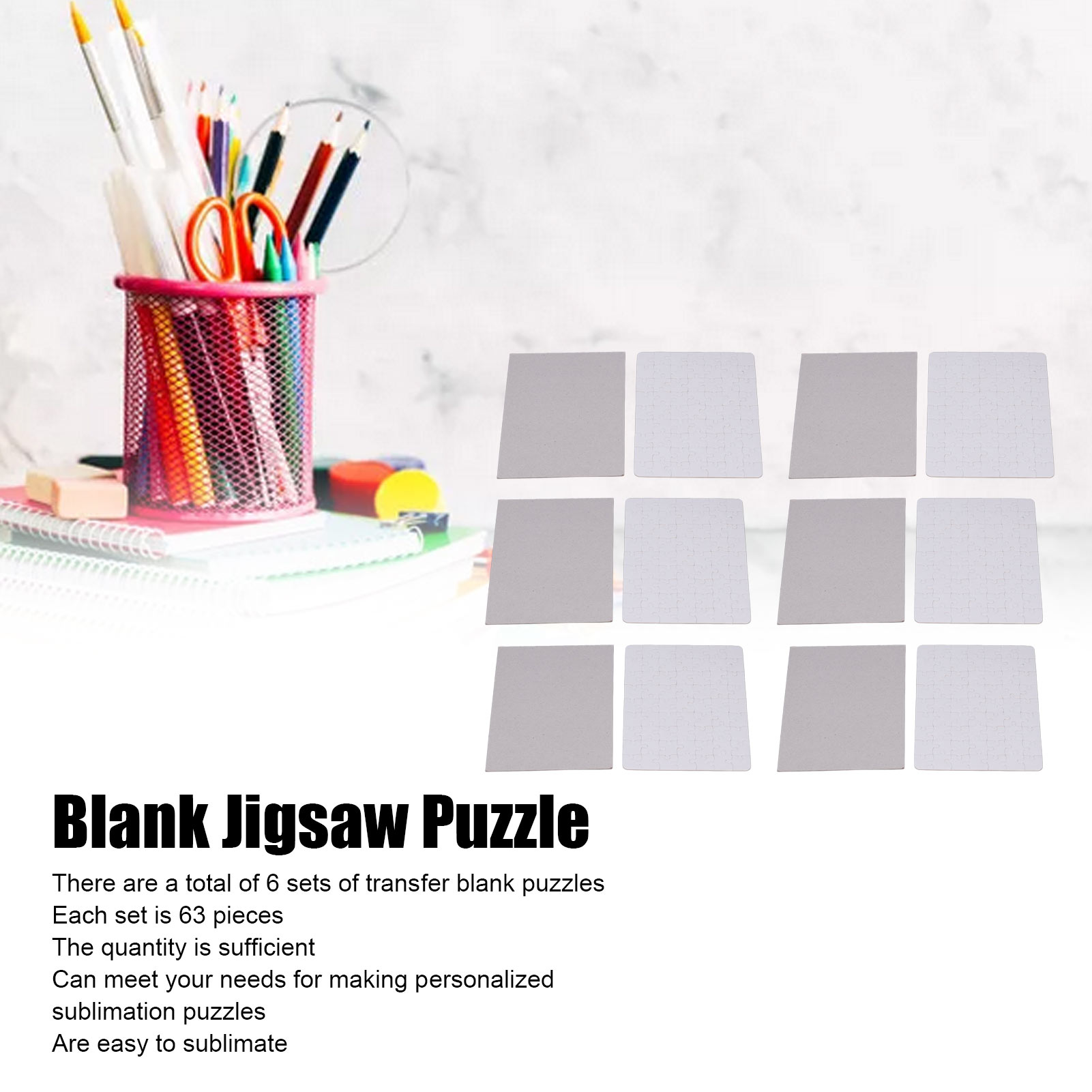 ชุดตัวต่อภาพเปล่า 6 ชิ้น ขนาด  - Puzzle Blank White บทวิจารณ์และราคา